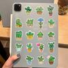 50PCS Holographic Cartoon Cactus Graffiti Stickers Decor Stationery Pen Holder Luggage Notebook DIY Waterproof