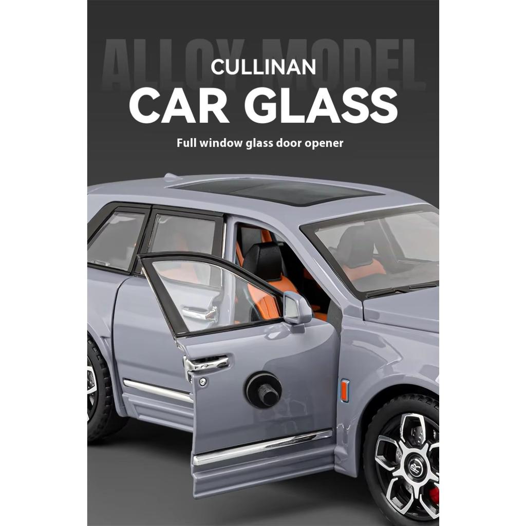 1/20 Scale Rolls Royce Cullinan Trailer RV Camping Van Diecast Model Alloy Metal Car Sound & Light Pull Back Home Display Ornament Boy