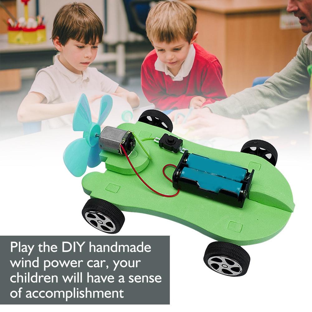 Educational DIY Wind Power Car Model Children Handmade Assembling Toy