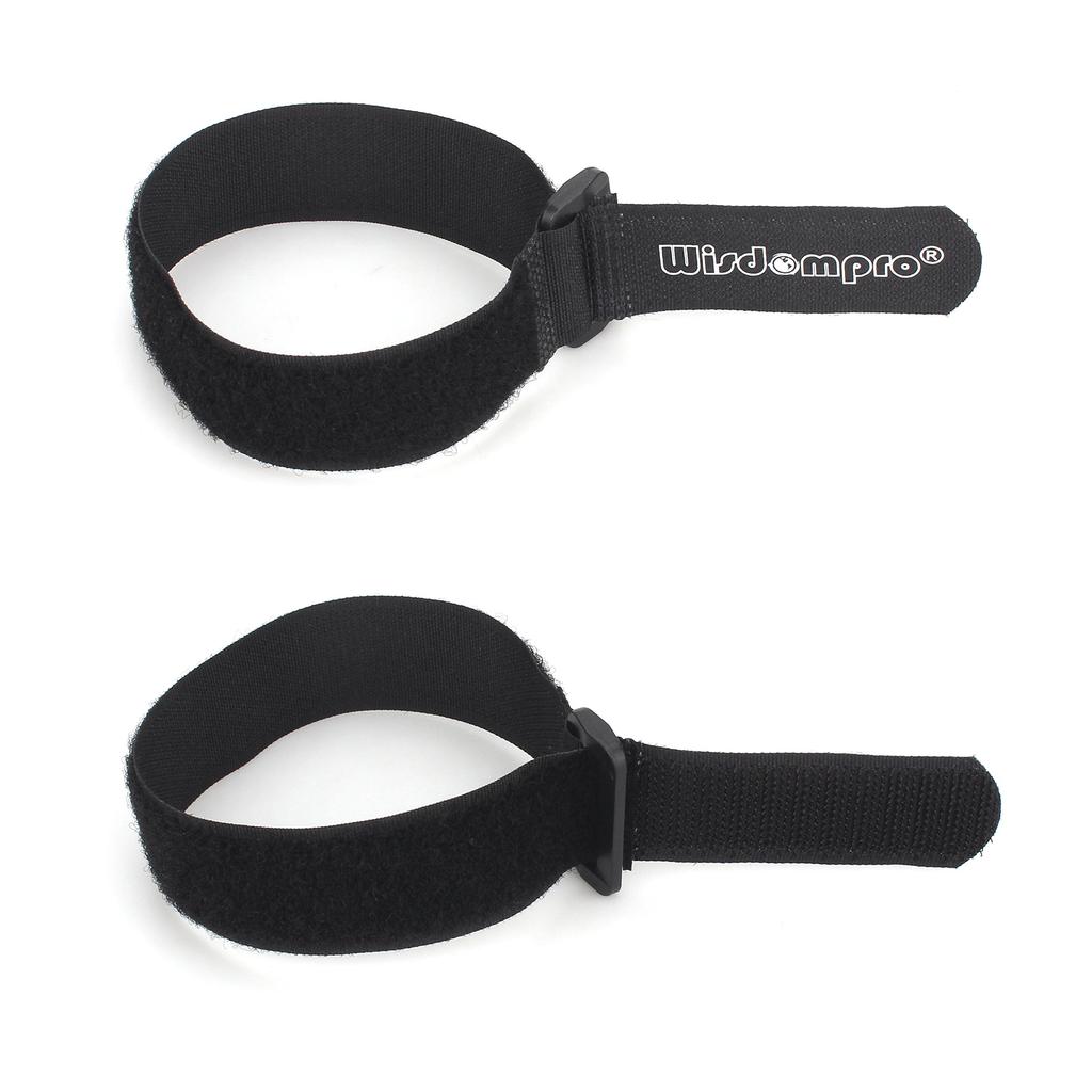 Стяжки-липучки Wisdompro, для организации проводов и кабелей, 2,5 см x 30,5 см, упаковка 12 штук, черные