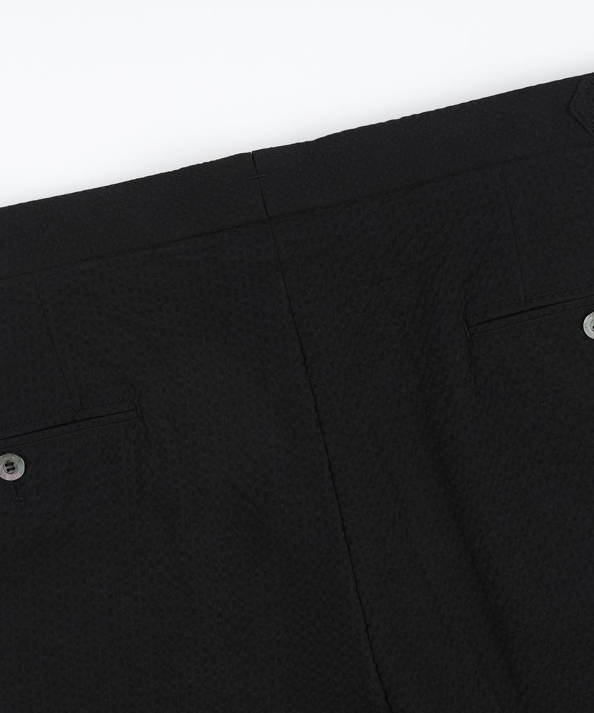BELLIEF Essential Seersucker Adjust 2-Pleated Relaxed Chino (Black)