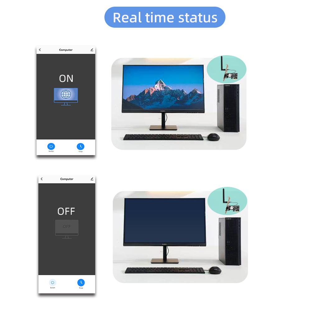 WiFi Интеллектуальный компьютерный выключатель питания Сброс Удаленное управление через приложение Голосовое управление