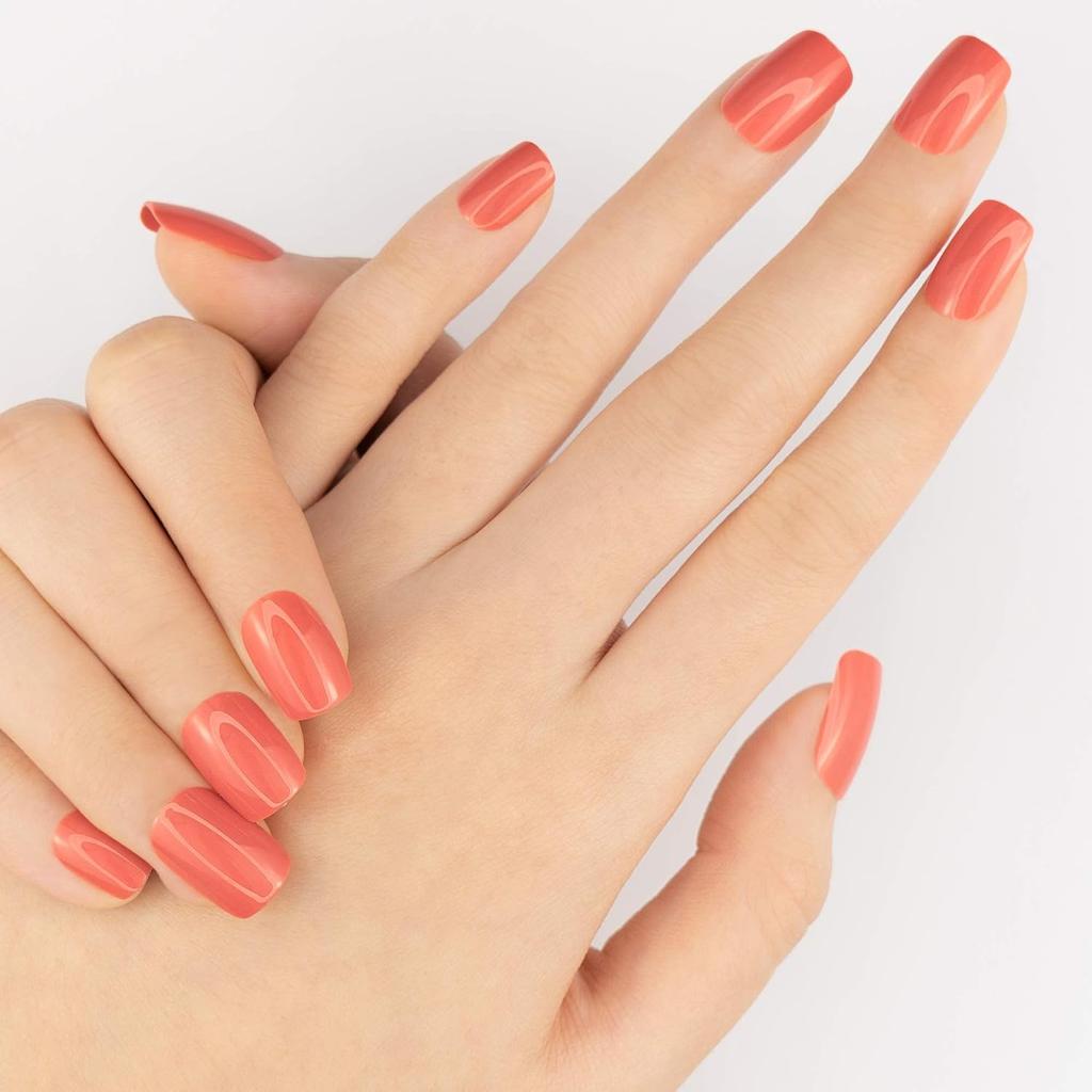 Paznokcie Press On Nails Tipsy 72 Brzoskwiniowe Kwadrat Klasyczne