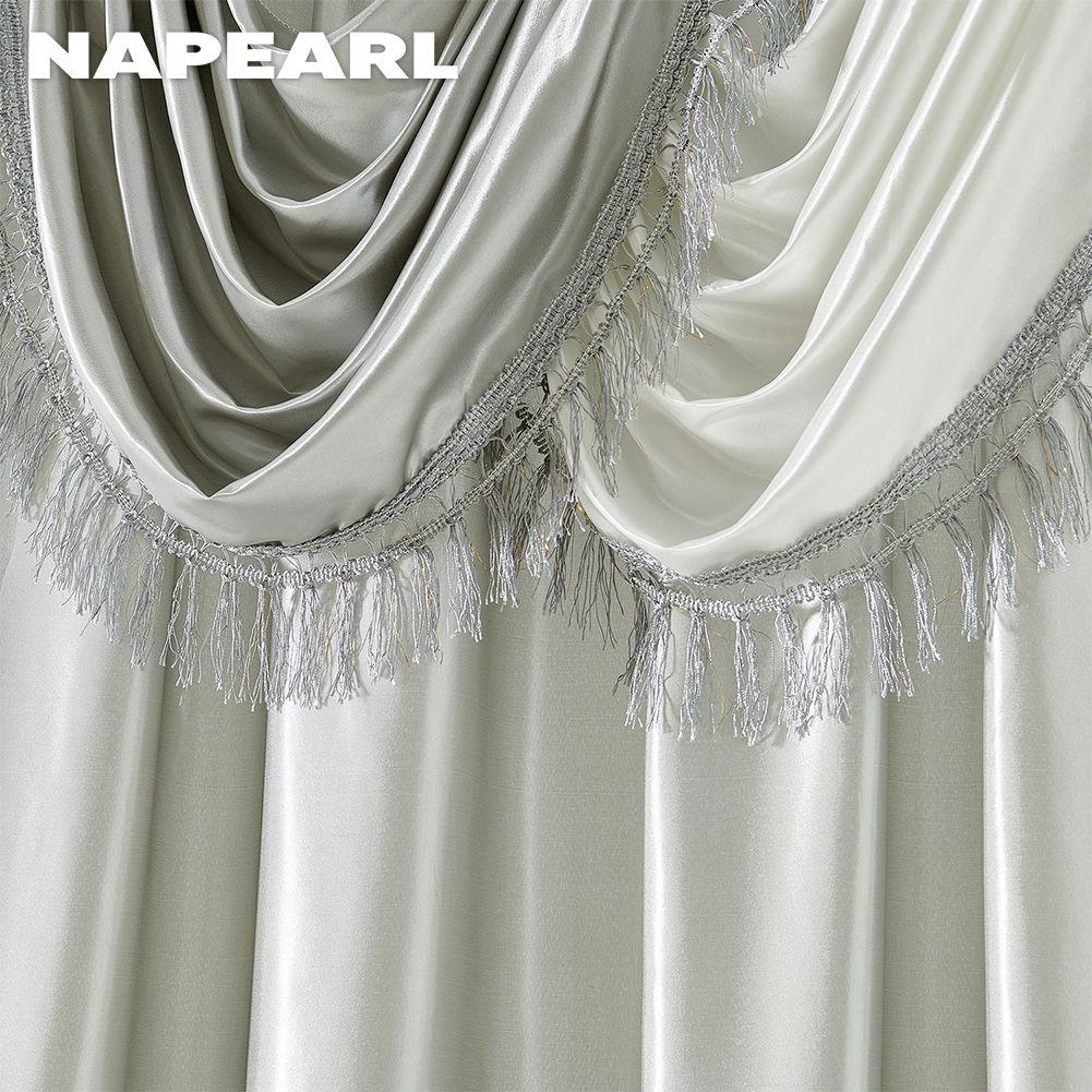 Набор NAPEARL 70-80% затемняющих новогодних атмосферных штор и карнизов, новогодние украшения для гостиной, спальни, домашний декор