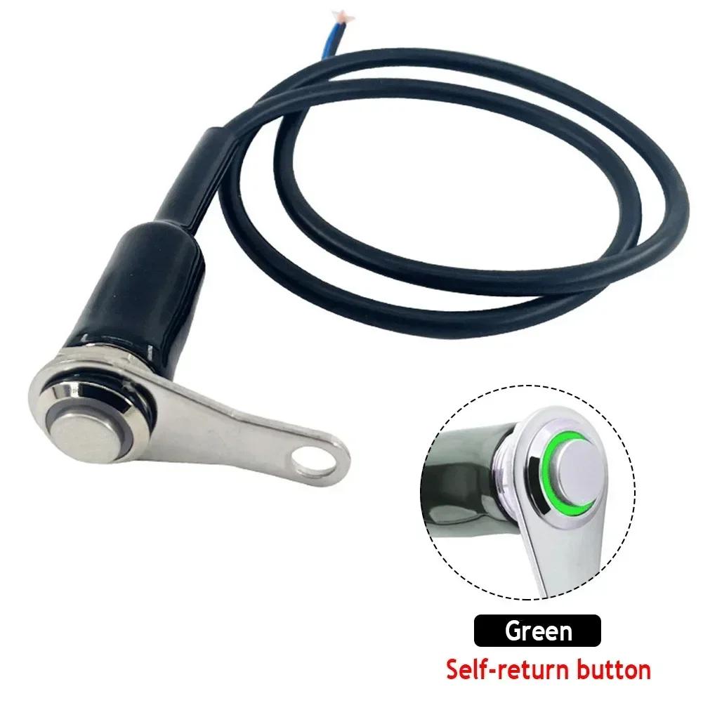 Stainless Steel 12V LED Motorcycle Switch ON-OFF Handlebar Headlight Adjustable Mount Waterproof Switches Button