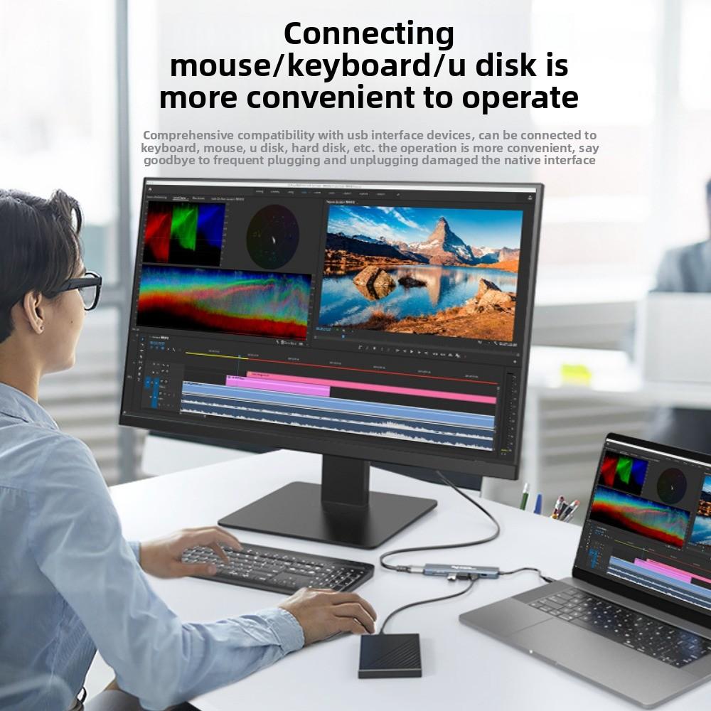 7 в 1 док-станция типа C USB 3.0 концентратор HDMI адаптер TF SD кард-ридер для ноутбука MacBook