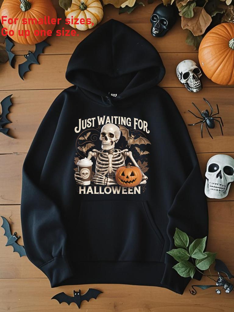 Diseño de moda de otoño e invierno para productos de adquisición_ sudaderas con capucha estampadas para fiesta de Halloween para