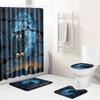 Halloween Series Bathroom Shower Curtain Floor Mat Toilet Cover Foot Mat Four-Piece Pattern Size