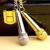 Fashion Car Key Holder Personalized Pendent Key Chain Microphone Key Ring  Music Gifts Key Chain