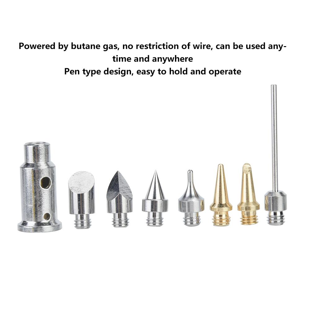 12 в 1 комплект для газового паяльника с зажиганием на бутане, портативная беспроводная сварочная горелка (желтый)