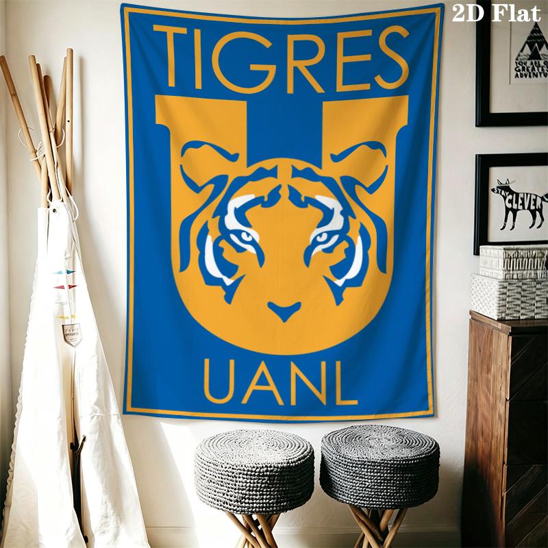 Tigres UANL Wall Tapestry Aesthetic Wall Hanging Printed Fabric Blanket Decorative Tapestries for Bedroom Living Room Home Decor