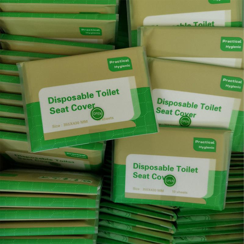 10 шт. Портативная туалетная бумага, Одноразовая накладка на сиденье унитаза, Чехлы для туалета для дорожного туалета, Кемпингового туалета, Портативного горшка