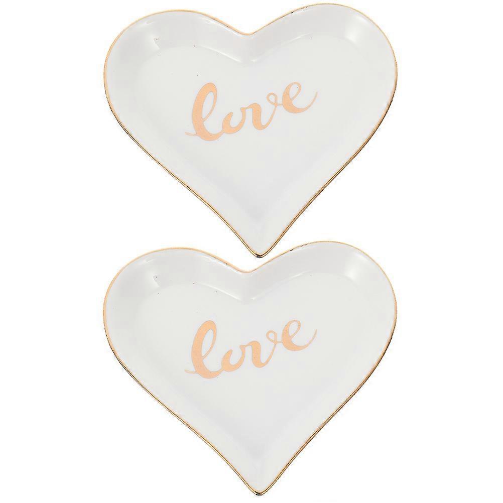 Handcrafted Ceramic Jewelry Plates with Heart Shape for Practical Use and Style
