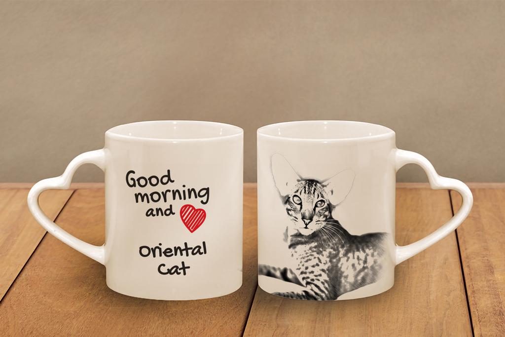 Oriental – Cat mug, adorable heart-shaped handle mug | Art-Dog