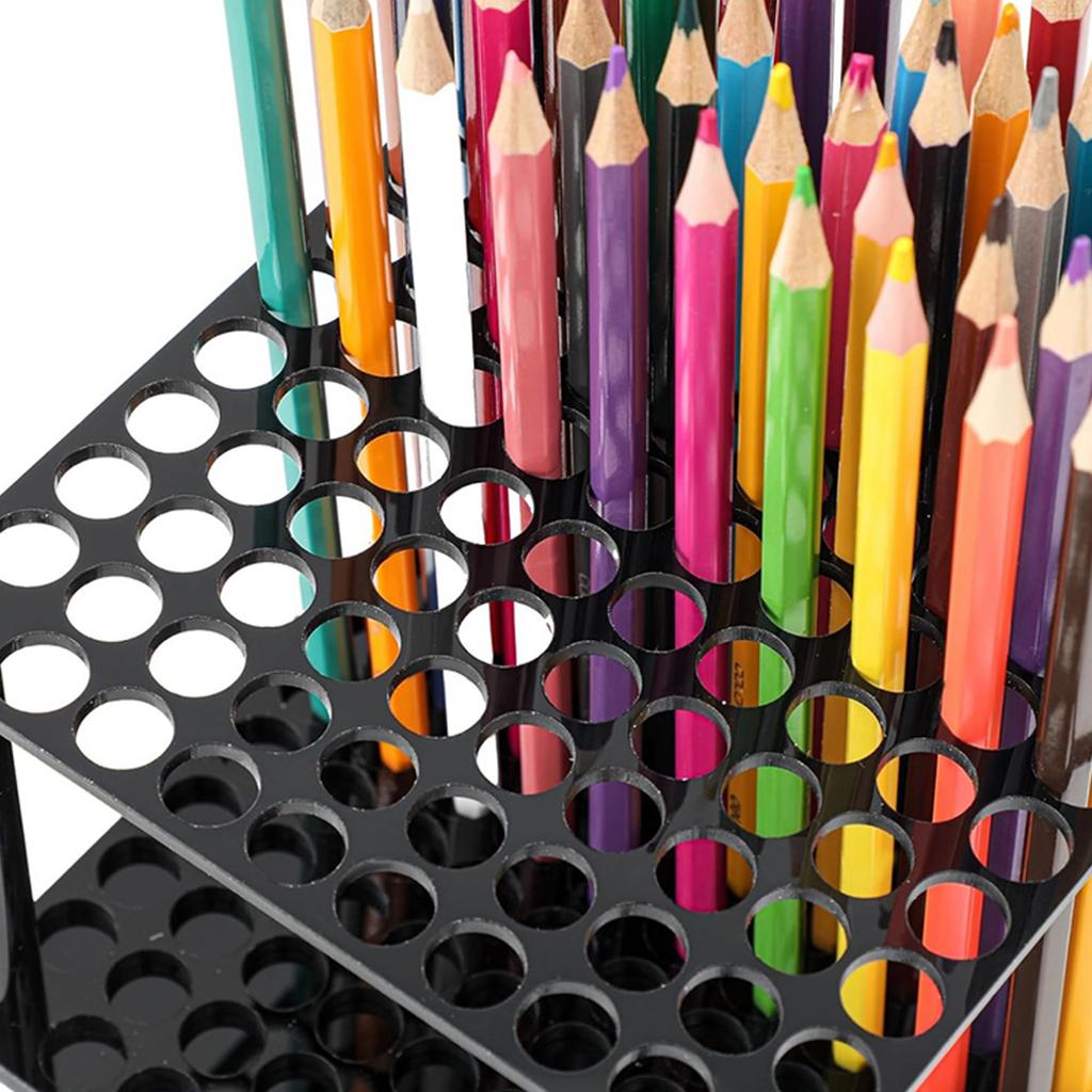 Multifunctional Desktop Organizers 96 Slot Acrylic Holder Art Supply Organizers For Art Supplies Makeup Tools Display