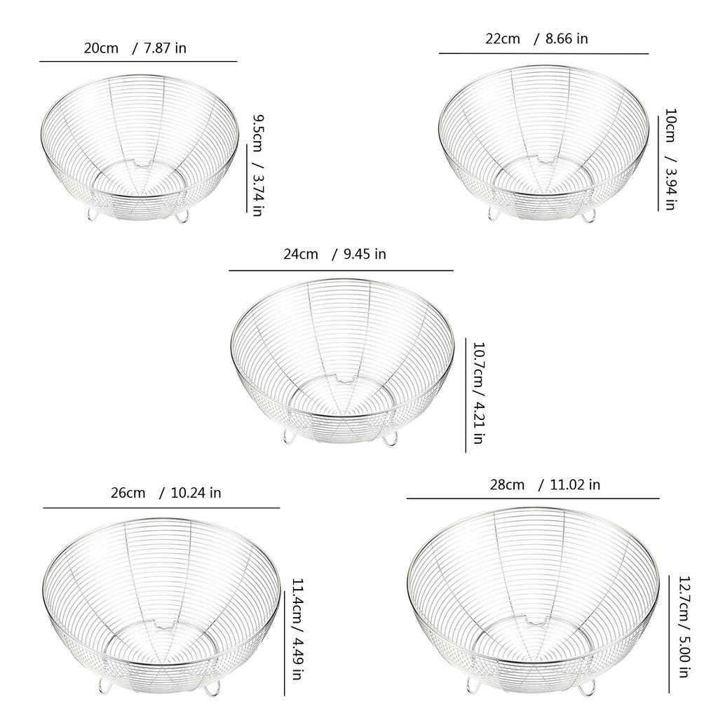 Многофункциональные корзины из нержавеющей стали для фруктов и овощей Элегантная металлическая чаша для хранения для организации кухни