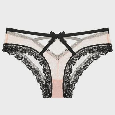 Трусики-бантики с французским кружевом и заниженной талией: Ультратонкие, дышащие, приподнимающие бедра женские трусы