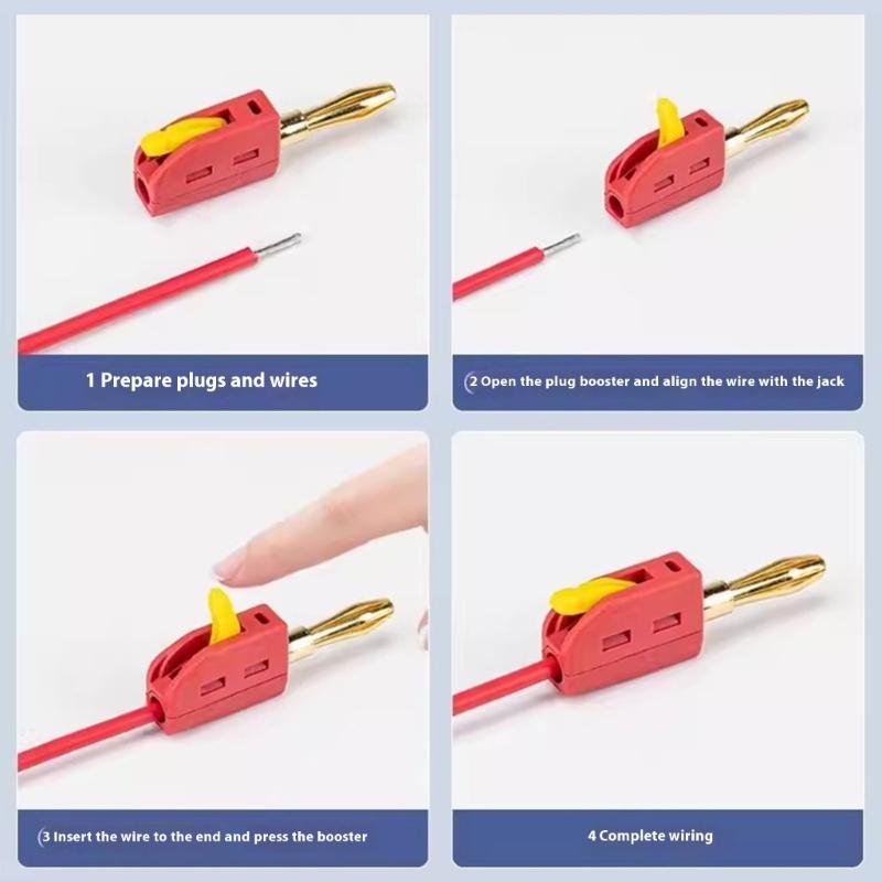 Banana Plugs To Plugs Test Cables 4mm Silicone Wire Electrical Meter Probes Gold Plate Banana Connector for Testing