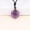 Аметист Гексаграмма Камень Февраля Ожерелье Унисекс [Coai]