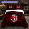AC Milan 3 Piece Bedding Set Soft Duvet Cover Set with Pillowcases Printed Bedroom Decor Set for Home