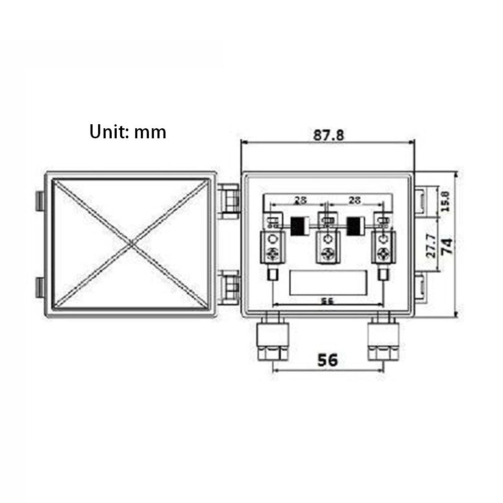 1Pcs Electrical Testing Tool Solar Junction Box 50W-120W 6A Cable Connector Kit New PV Module Box