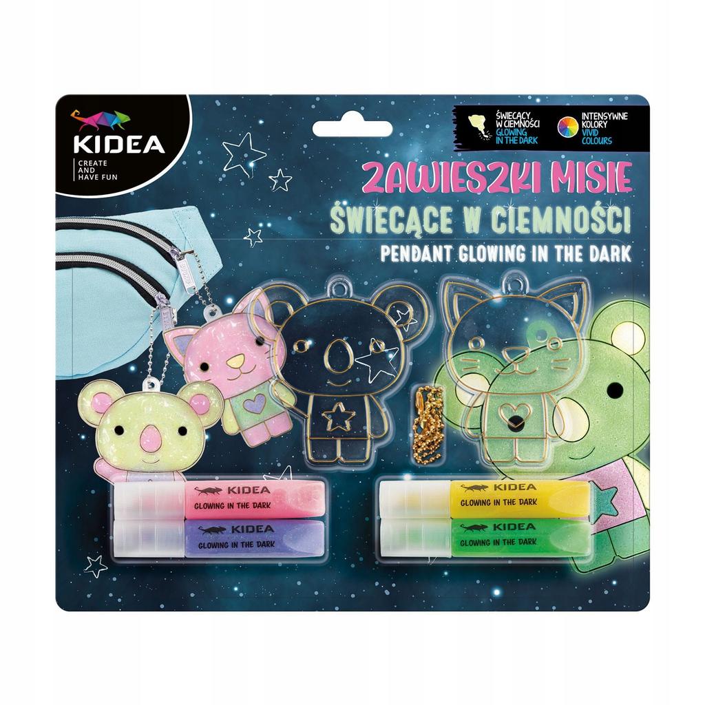 Set of glow-in-the-dark bear pendants 0378