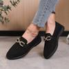 Женские балетки Весенняя мода Металлическая пряжка Слипоны Лоферы Большого размера Женские повседневные мокасины Обувь для вождения Sapato Feminino 2025