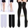 Ladies Women Long Cotton Stockings Sexy Stocking Over Knee Thigh High Black White Skinny Stockings