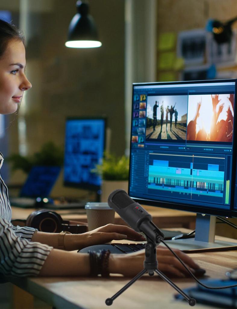 USB-микрофон LOKUKA PC-микрофон конденсаторный микрофон всенаправленный микрофон на стойке USB-микрофон с функцией отключения звука Совместим с