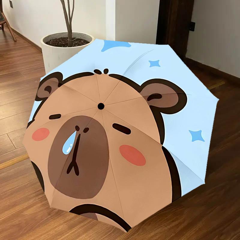 1PC Bear Cry Umbrella-8-Rib Reinforced, Automatic Open, Lightweight & Durable, Cute Fashion Accessory for Outdoor-T353