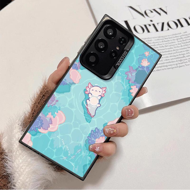 Мультяшный милый аксолотль Ударопрочный чехол для телефона для Samsung Galaxy S26 Edge S25 Ultra S24 FE S23 Plus S21 Чехол Защита от падения Fundas