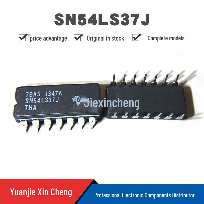 SN54LS37J Ceramic Dual-Input 4-Channel NAND Gate IC, 4.5-5.5V, CDIP14 Package