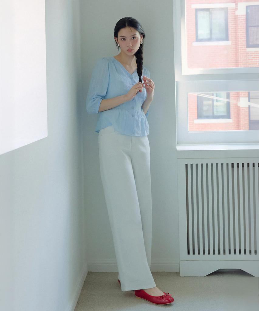ROEM Белые Широкие Джинсовые Брюки Rmtjg26Rt1