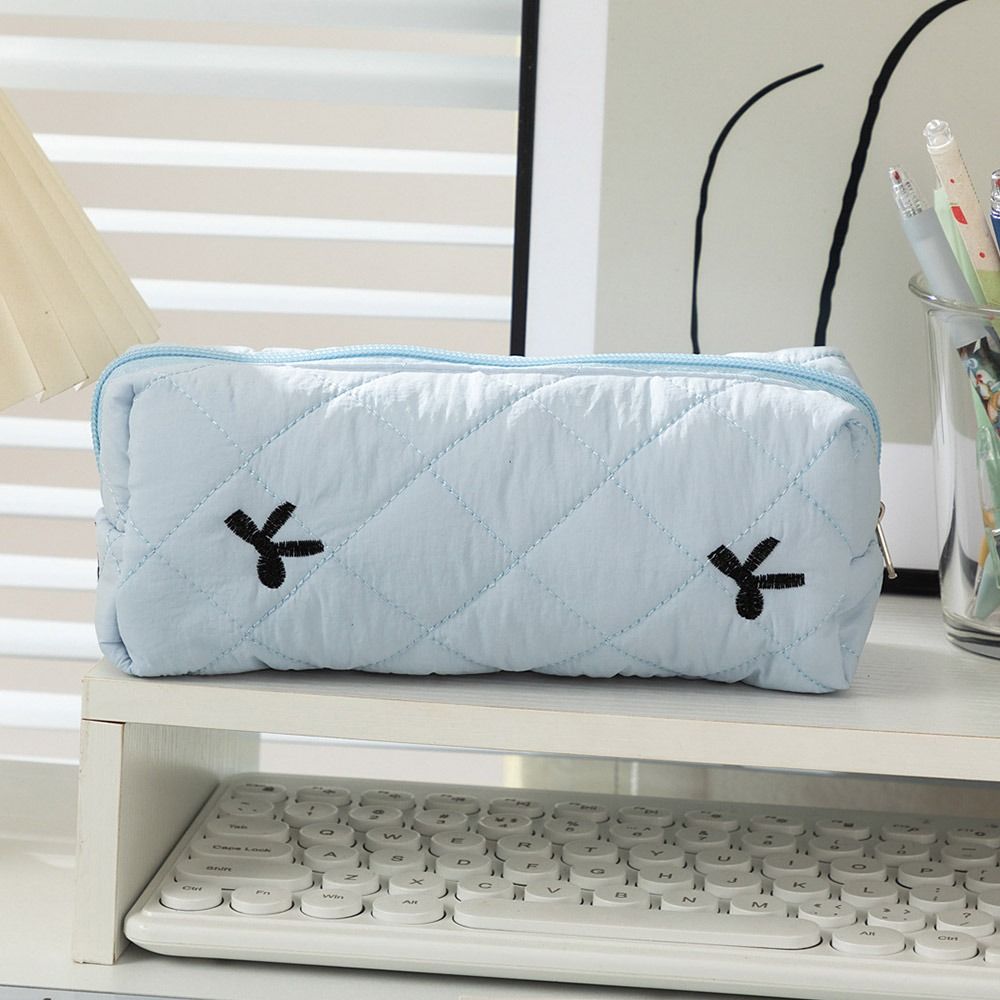 Стеганый студенческий чехол для ручек, цветочная многофункциональная сумка, хлопковые пеналы с бантом