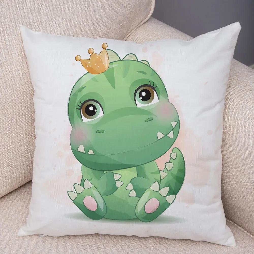 Чехол для подушки с изображением динозавра юрского периода, украшение, симпатичное животное, мягкая наволочка для детской комнаты, дивана, дома, автомобиля