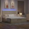 VidaXL Ottoman Bed Frame with Cream Mattress 160x200 Cm Fabric 3313939