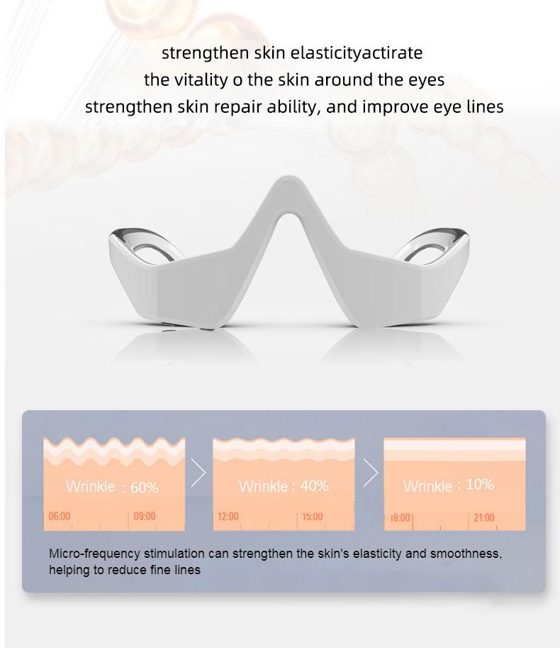 Многофункциональное устройство для ухода за глазами: Ручной косметический массажер с красным светом и функцией нанесения эссенции для домашнего использования.