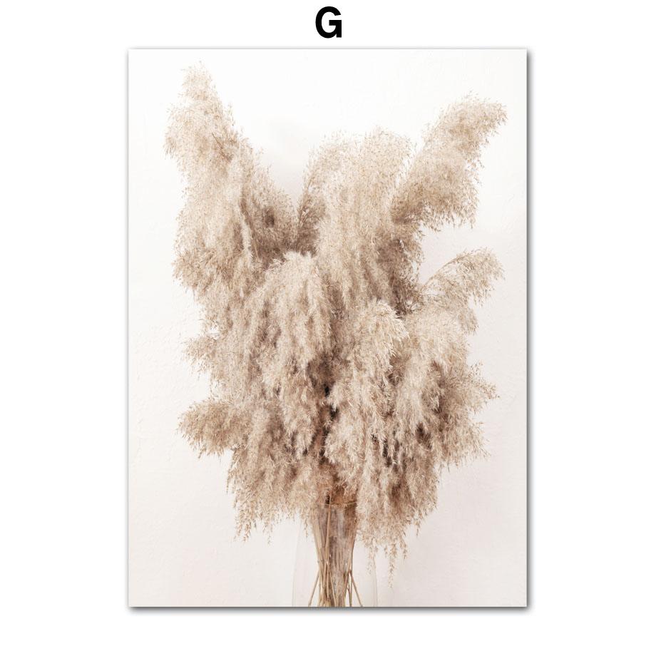 Бежевый кролик хвост трава тростник цветок лист скандинавские постеры и принты холст картины настенные художественные картины гостиная домашний декор