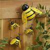 4PCS Decorative Metal Art Bumble Bee Backyard Garden Accents Wall Ornament Patio Decoration Outdoor Decor Garden Statues 2025