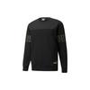 Winterized Crew Neck Sweatshirt with Metallic Logo Patchwork Men Tops Black 848256-01