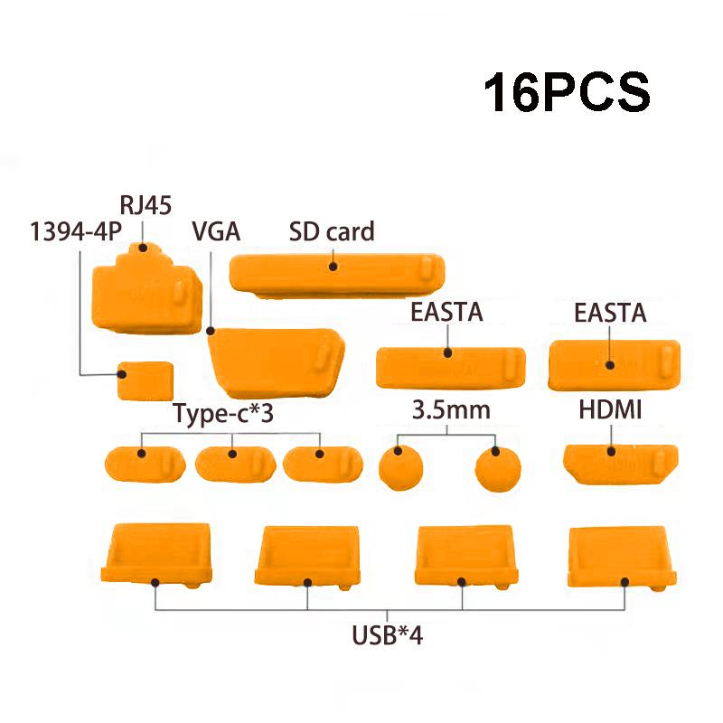16Pcs/Set USB Dust Plug Cover Colorful Computer Port Protection Plug Interface Protection Kit For Computer Tablet USB Interface2