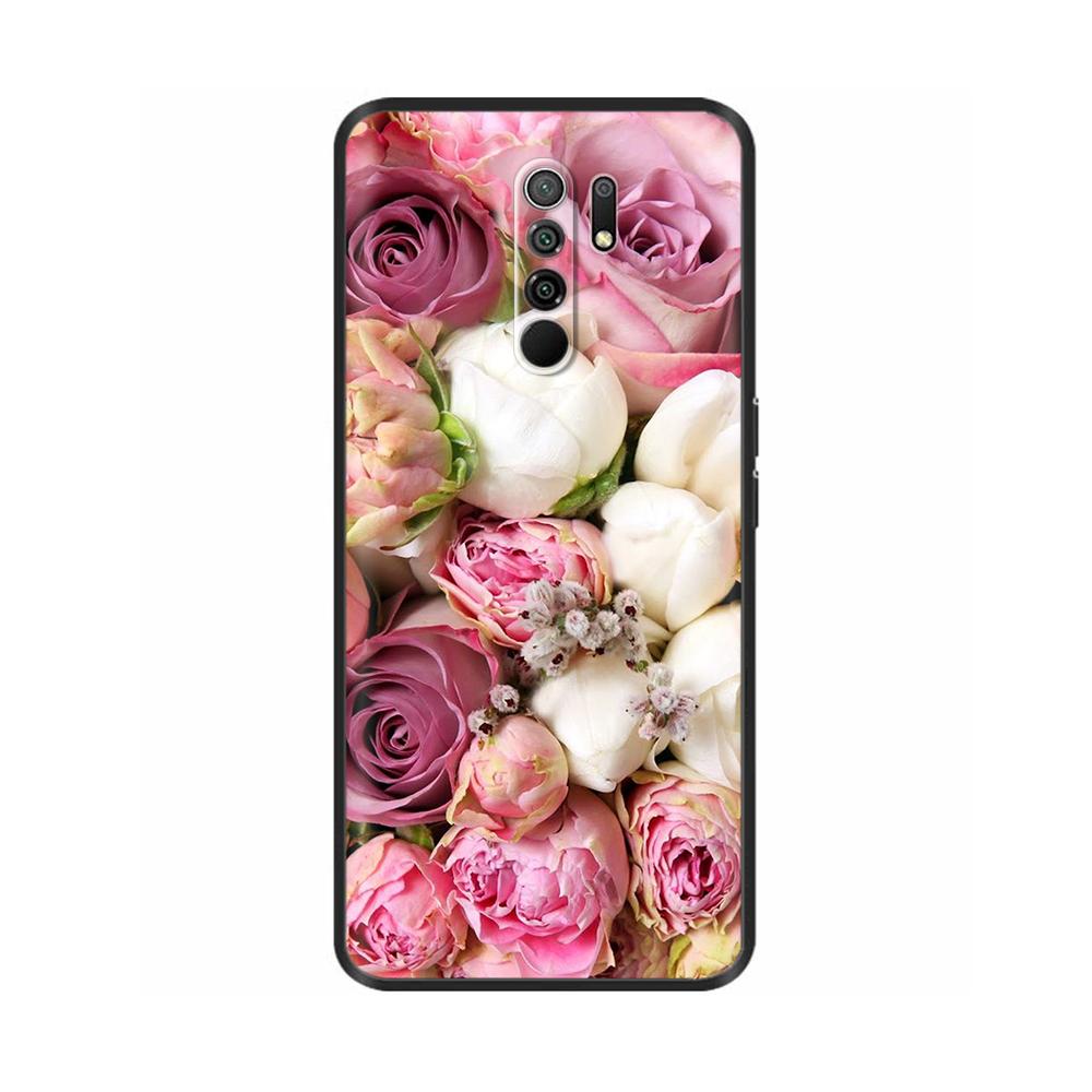 Силиконовый чехол для Xiaomi Redmi 9 Redmi9 Чехол Задняя крышка Coque Funda Оболочка Мягкий Черный ТПУ Милый Мультяшный Чехол-сумка для телефона Бампер Защитный