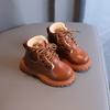 Осень и ЗимаОбувь для малышей девочек Детская теплая плюшевая толстая хлопковая обувь Ботинки для снега для мальчиков и девочек Модные короткие ботинки для маленьких детей