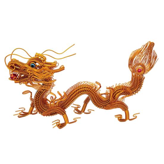 Миниатюрный зодиакальный дракон, ремесленный орнамент, красочная алюминиевая проволока, плетение, фигурка китайского дракона, креативная модель животного, украшение для автомобиля, домашнего офиса