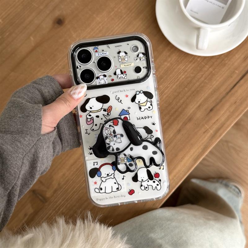 Милый Мультяшный Собака Чехол-подставка Совместимый с iPhone 17 Pro Max/16 Pro/15 Pro