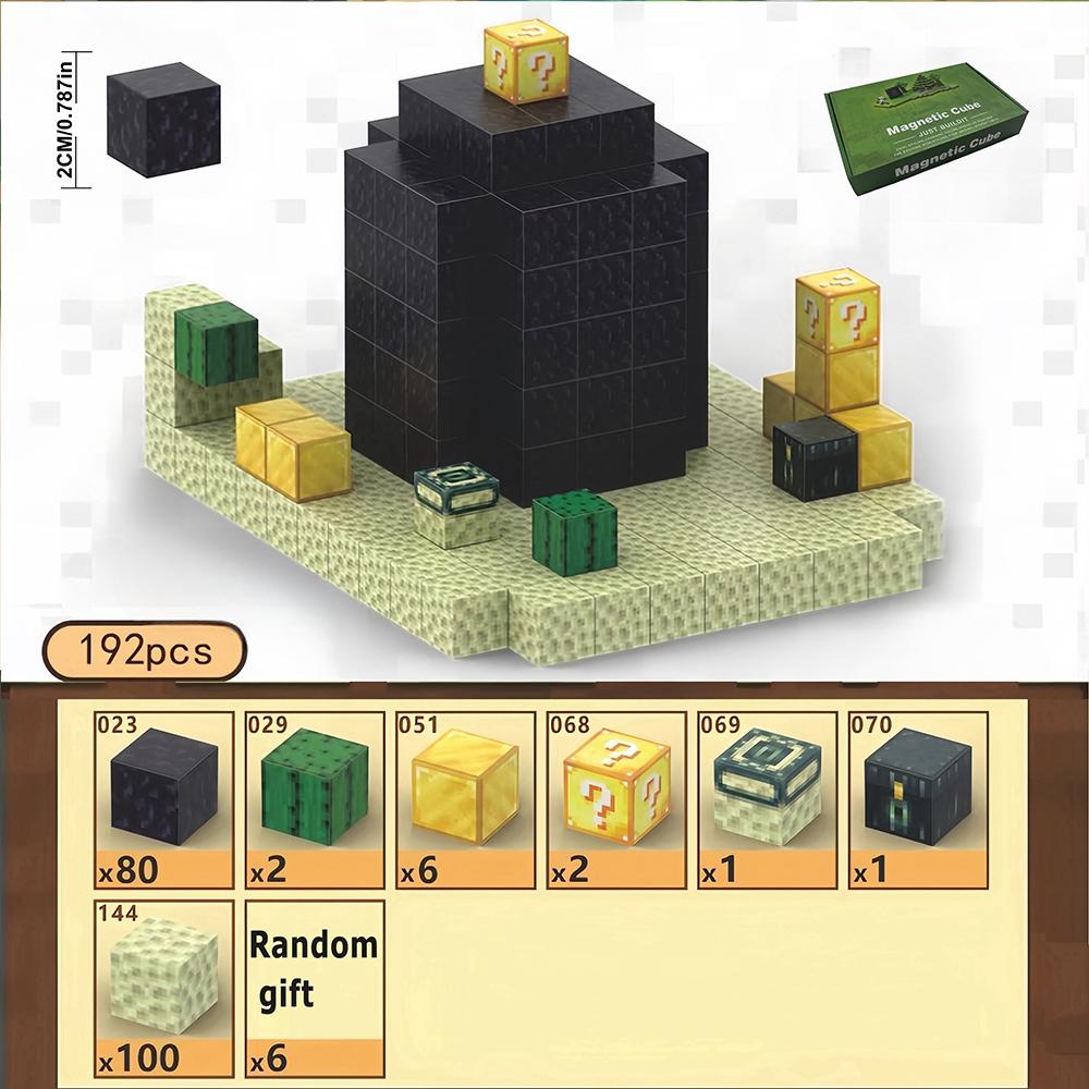 Строительные блоки Магнитная игрушка шахта DIY игровая сцена Собранный магнитный архитектурный набор детская головоломка образовательная модель подарок