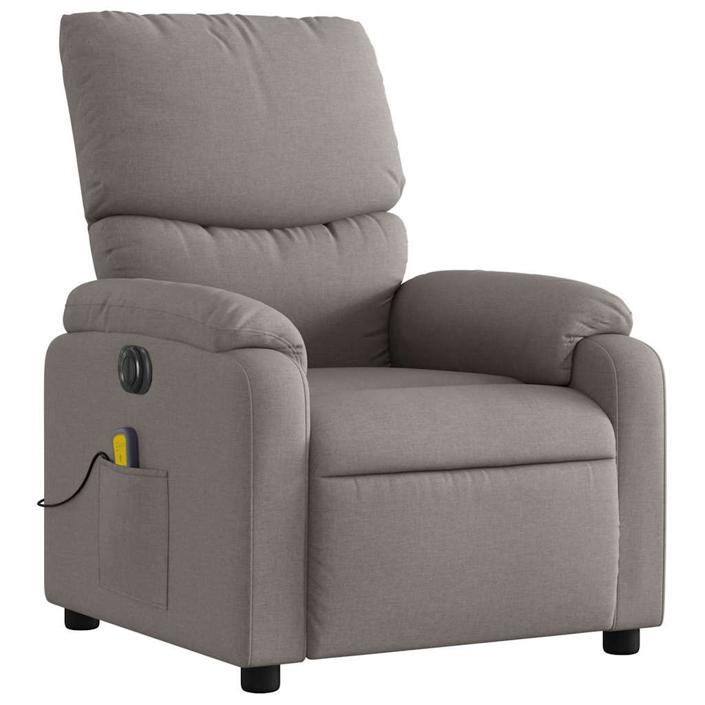 Electric Massage Chair Taupe Fabric
