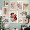 Ретро-искусство Картина на холсте с изображением растений Цветы на книгах Настенный рисунок Плакат для офиса Настенная живопись для гостиной Украшение дома Фреска Без рамки