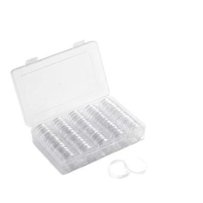 100Pcs Clear Commemorative Coin Holder Durable Fits 27/30mm Coins for Collection Storage Portable Travel Carry