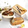 Large Capacity Food-Grade Bread Organizer with Wooden Lid